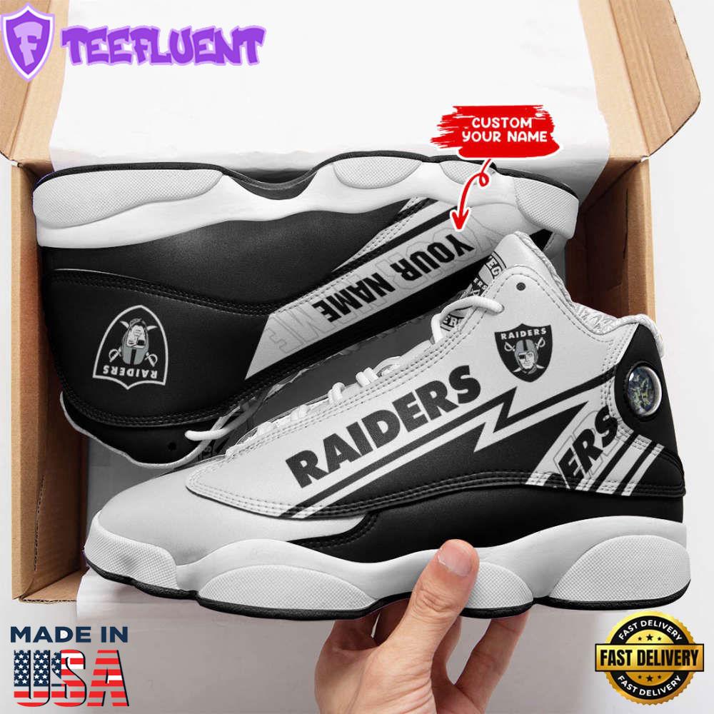 Las Vegas Raiders Custom Name Air Jordan 13 Sneakers. Best Gift For Men And Women