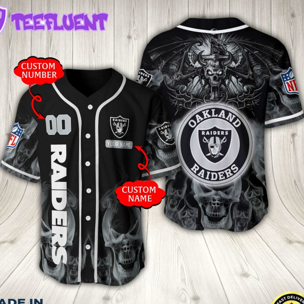 Las Vegas Raiders NFL Baseball Jersey Custom Name And Number Shirt For Fans
