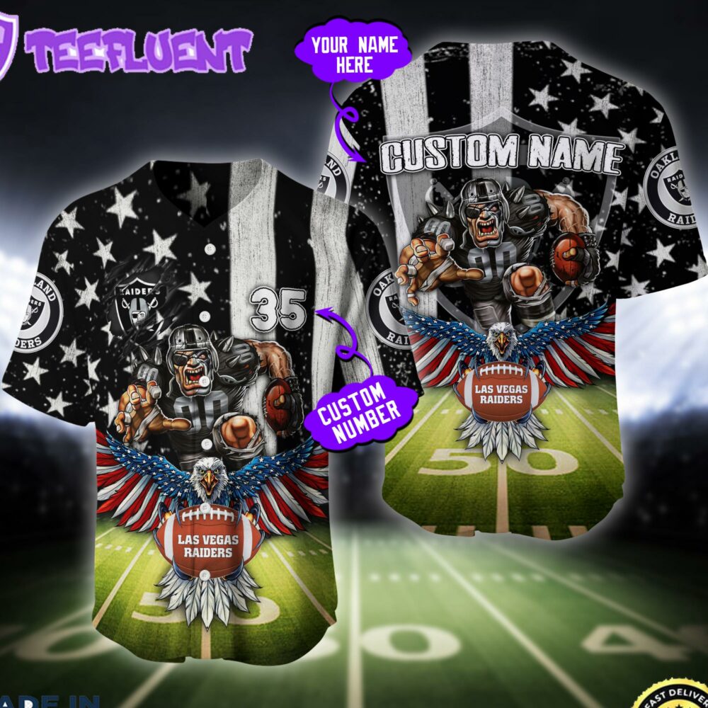 Las Vegas Raiders NFL Baseball Jersey Custom Shirt For Fans