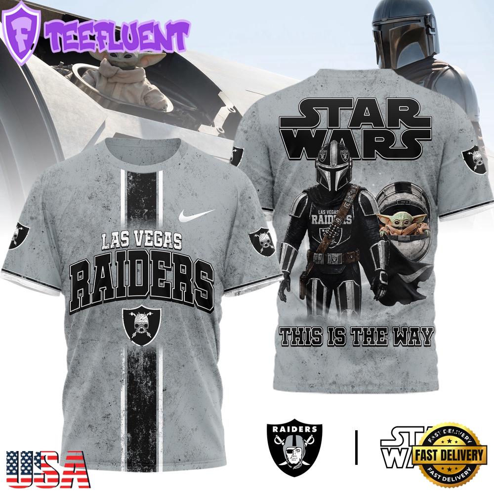Las Vegas Raiders NFL This Is The Way Star Wars 3D T-Shirt For Fans