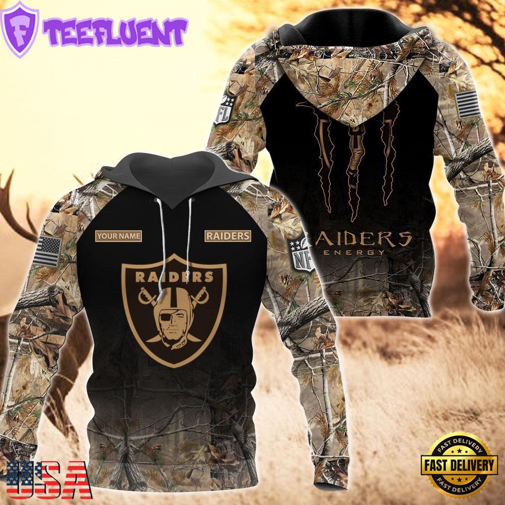 Las Vegas Raiders Personalized Hoodie Camo Hunting Perfect Gift
