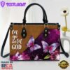 Let Go And Let God Pretty Butterfly Leather Handbag Christ Gifts Leather Bags