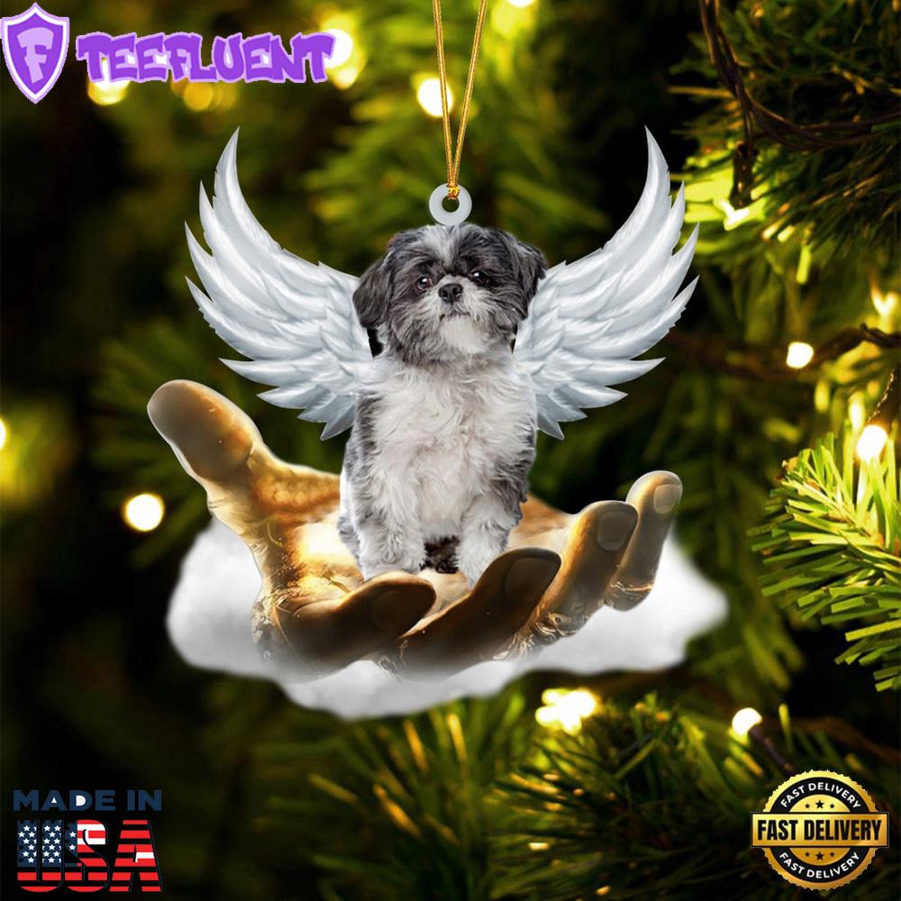Lhasa Apso On The Hands Of Jesus Ornament, Gift For Christmas