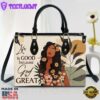 Life Is Good Because God Is Great Pretty Leather Handbag Christ Gifts Leather Bags