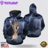 Lightning Cat All Over Print 3D Hoodie For Men And Women