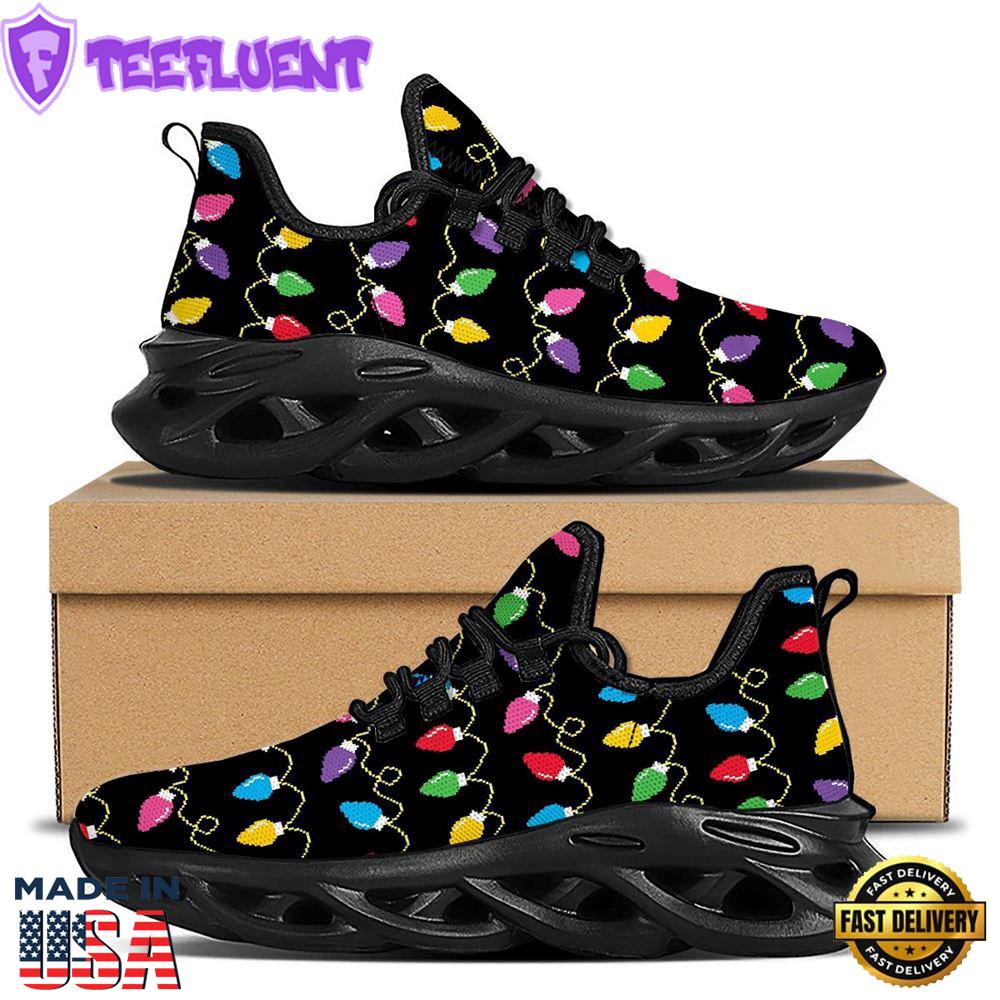 Lights Christmas Pixel Print Pattern Black Max Soul Shoes