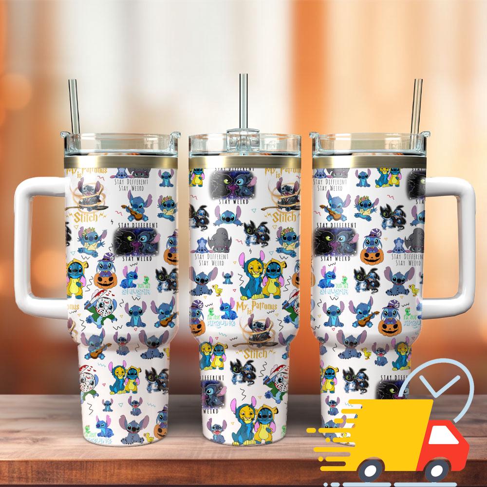 Lilo And Stitch Disney Cartoon Custom Stanley Quencher 40oz Stainless Steel
