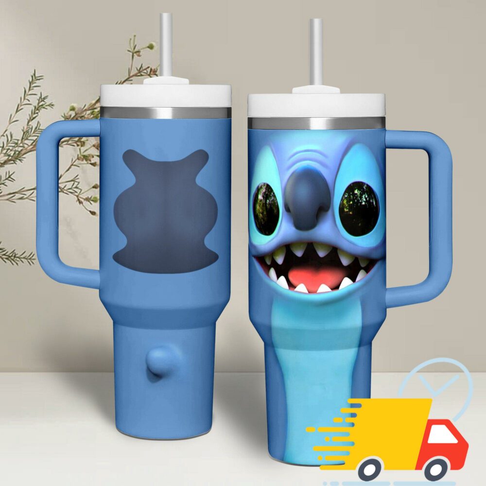 Lilo & Stitch Cartoon Custom Stanley Quencher 40oz Stainless Steel