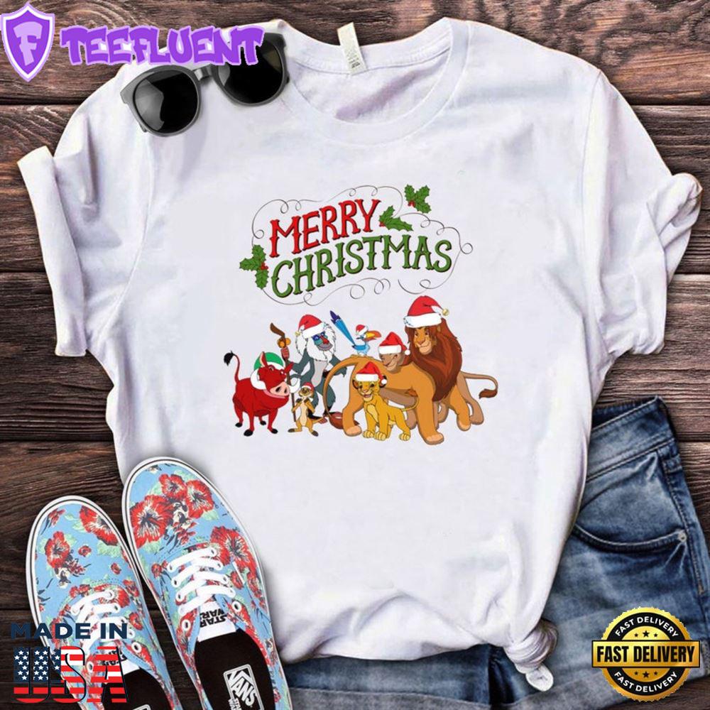 Lion King Disney Merry Christmas Tee Shirt-Animal Kingdom Christmas Shirt