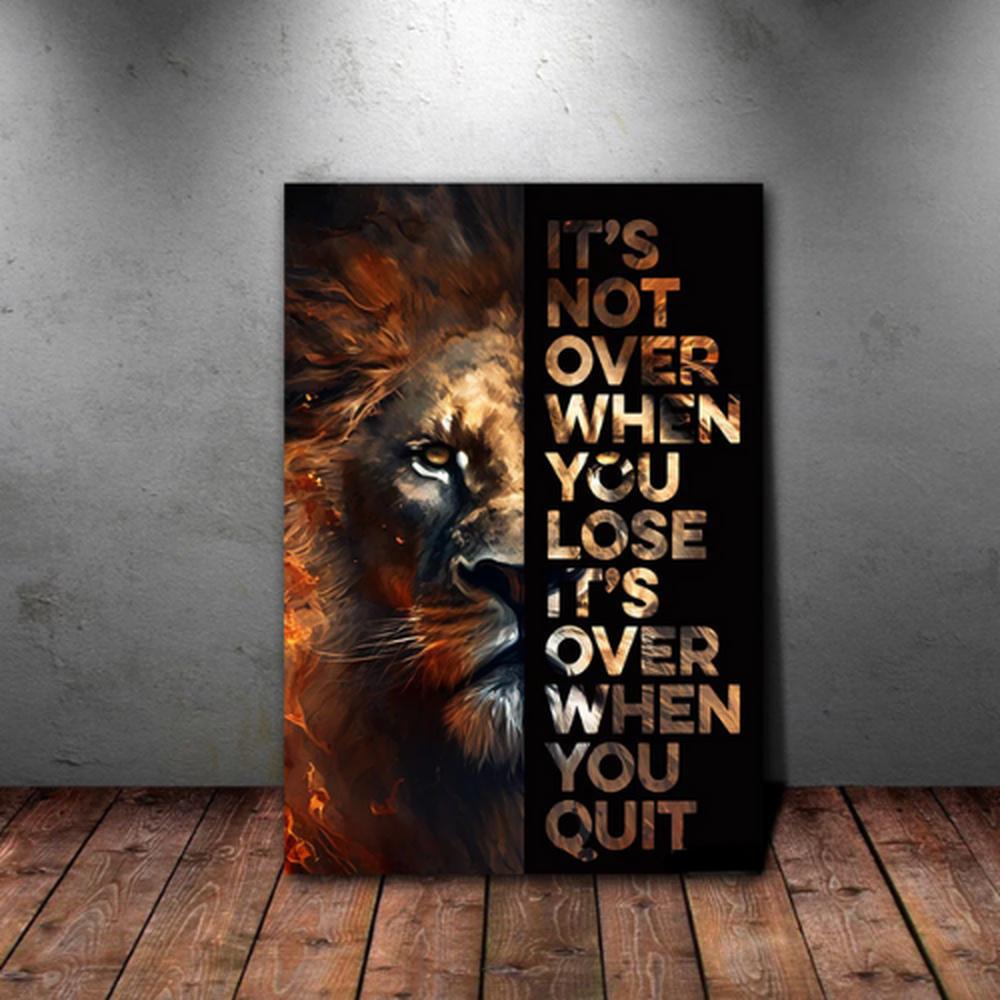 Lion King Wall Art, It’s Not Over When You Lose Lion Canvas Poster Wall Art
