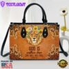 Lion Leather Handbag God Is Within Her She Will Not Fall Leather Bag Christ Gifts Leather Bags