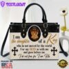 Lion Leather Handbag I Am The Daughter Of A King Who Is Not Moved By The World Leather Bag