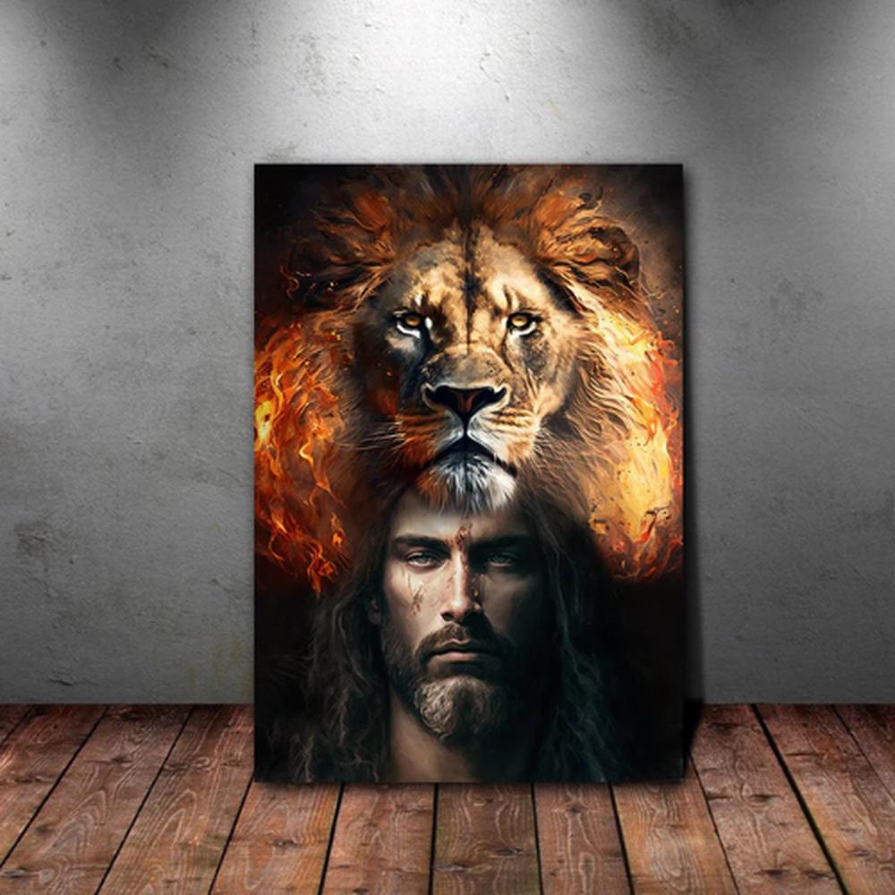 Lion of Judah God Jesus and Lion Canvas Poster Wall Art