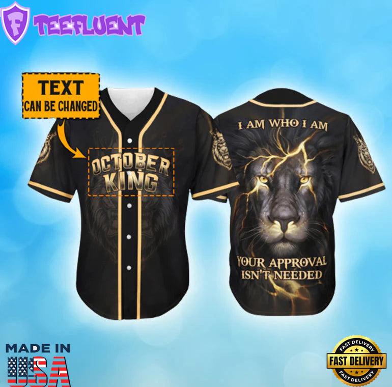 Lion Who I Am Custom Baseball Jersey
