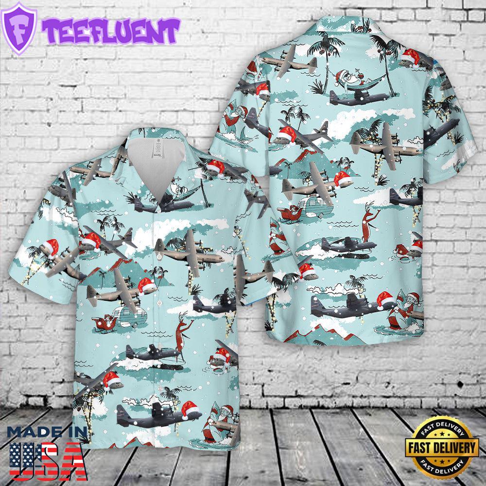 Lockheed Martin C-130J Super Hercules Christmas Hawaiian Shirt