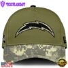 Los Angeles Chargers 2024 Salute to Service Club Green Camo Cap Gift For Veteran
