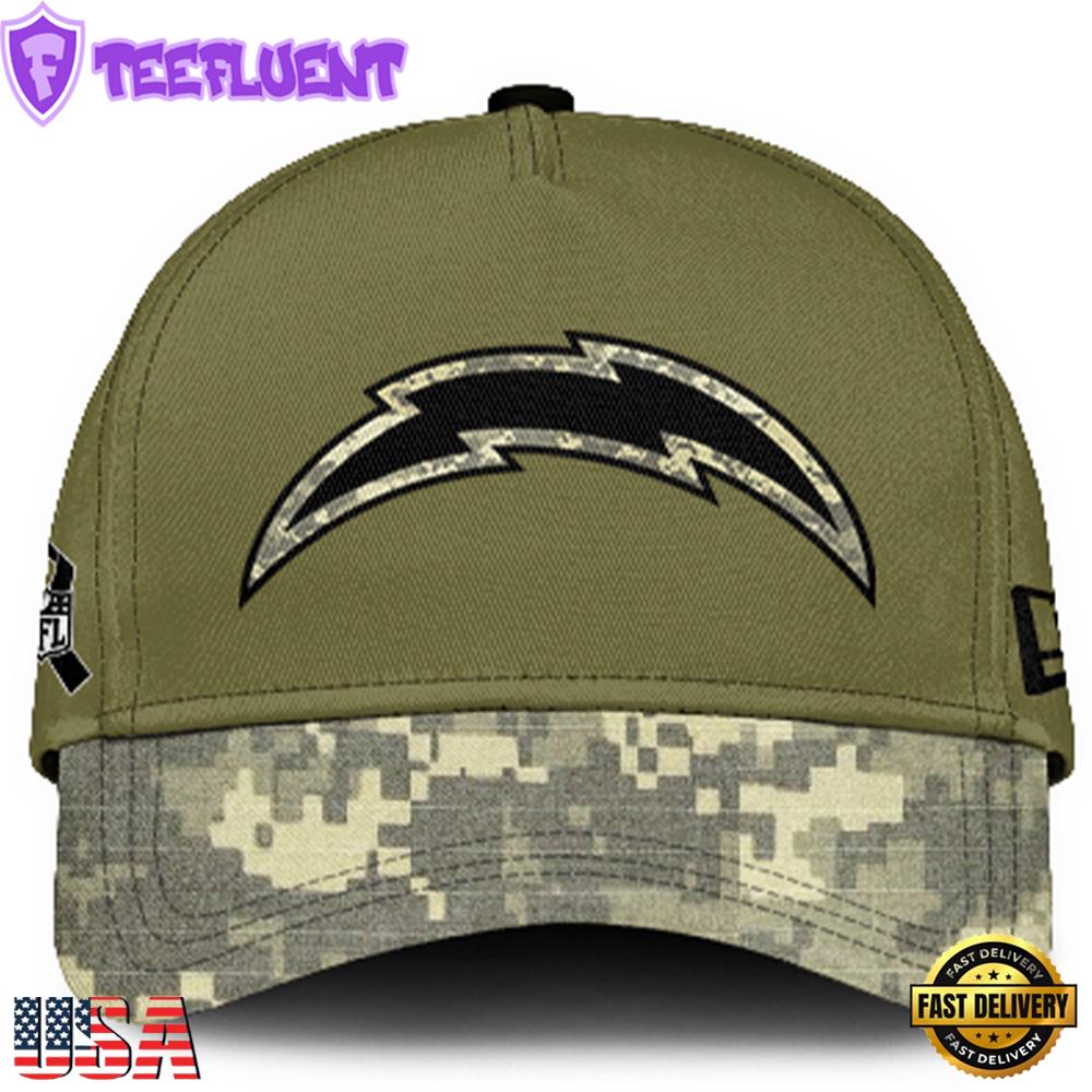 Los Angeles Chargers 2024 Salute to Service Club Green Camo Cap Gift For Veteran