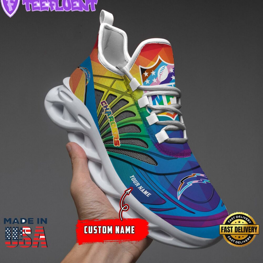 Los Angeles Chargers LGBT NFL Personalized Clunky Max Soul Shoes