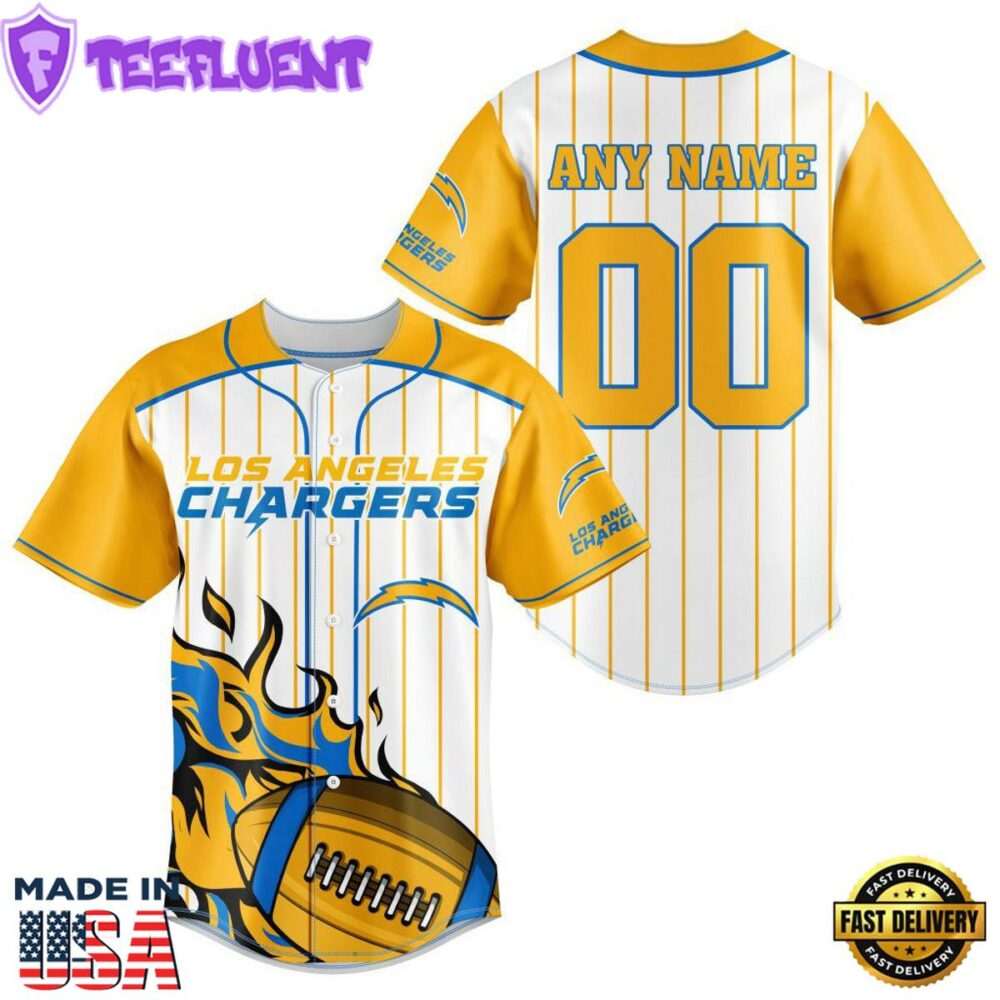 Los Angeles Chargers NFL 3D Personalized Baseball Jersey Shirt For Fans