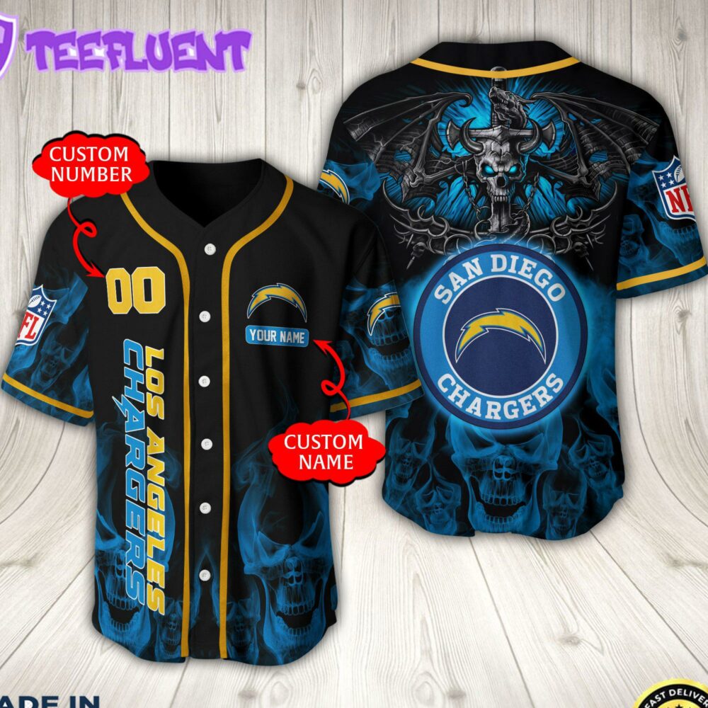 Los Angeles Chargers NFL Baseball Jersey Custom Name And Number Shirt For Fans