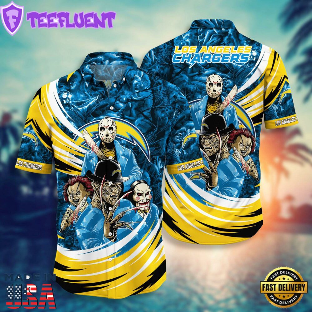 Los Angeles Chargers NFL Halloween Horror Movies Hawaiian Shirts