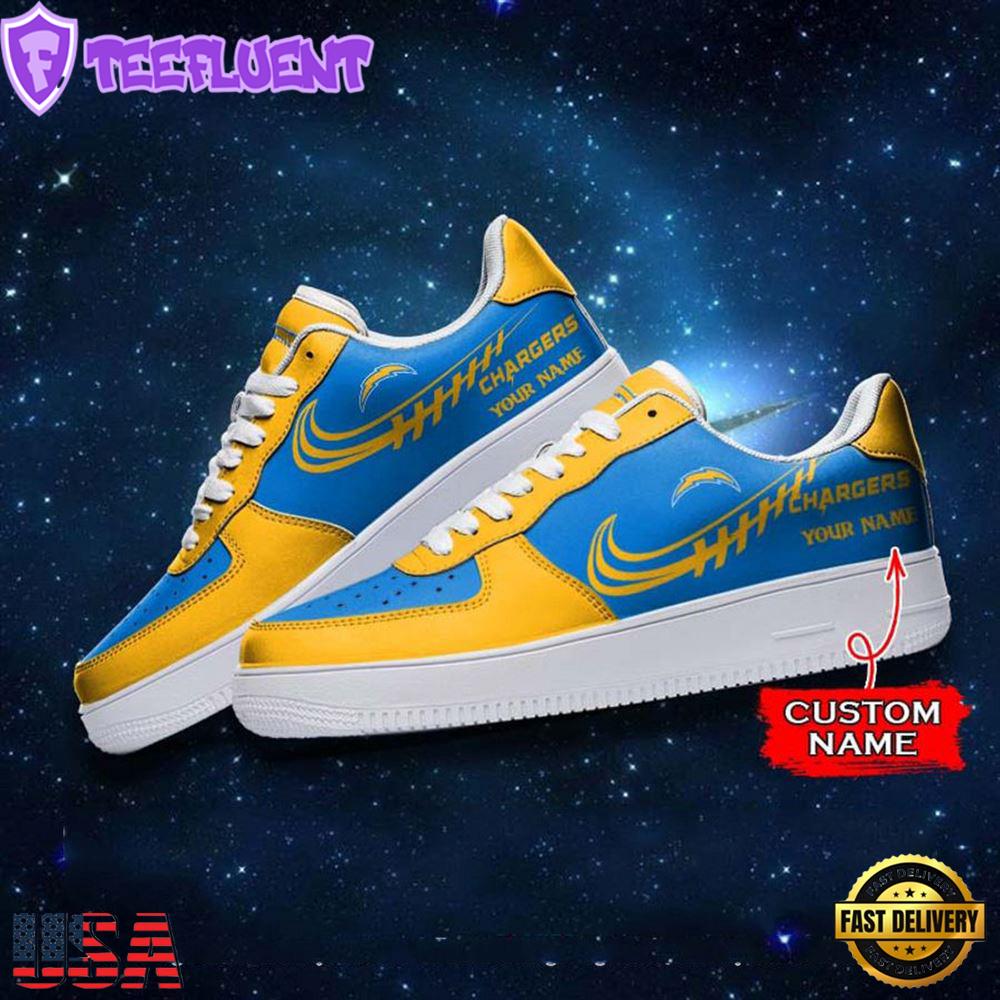 Los Angeles Chargers NFL Personalized Air Force Sneaker