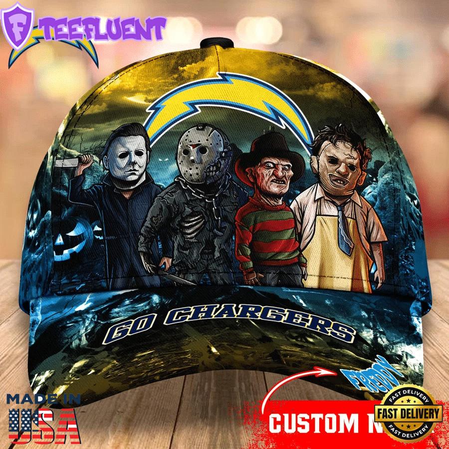 Los Angeles Chargers NFL Personalized Trending Cap Mixed Horror Movie Characters