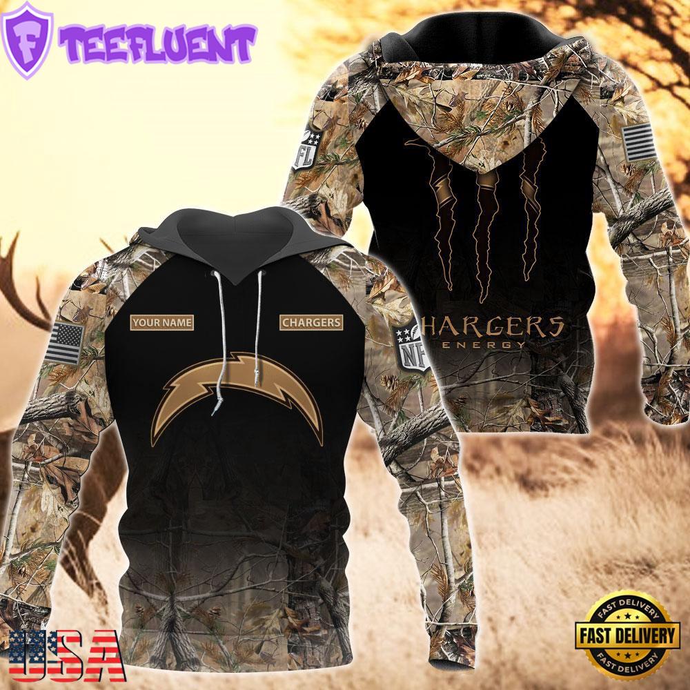 Los Angeles Chargers Personalized Hoodie Camo Hunting Perfect Gift