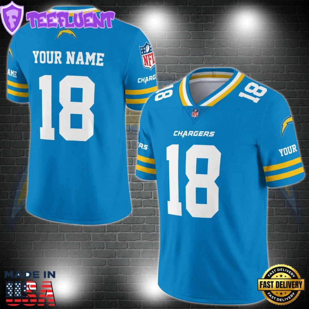 Los Angeles Chargers Personalized V-neck Football Jersey Sport Gifts For Fan