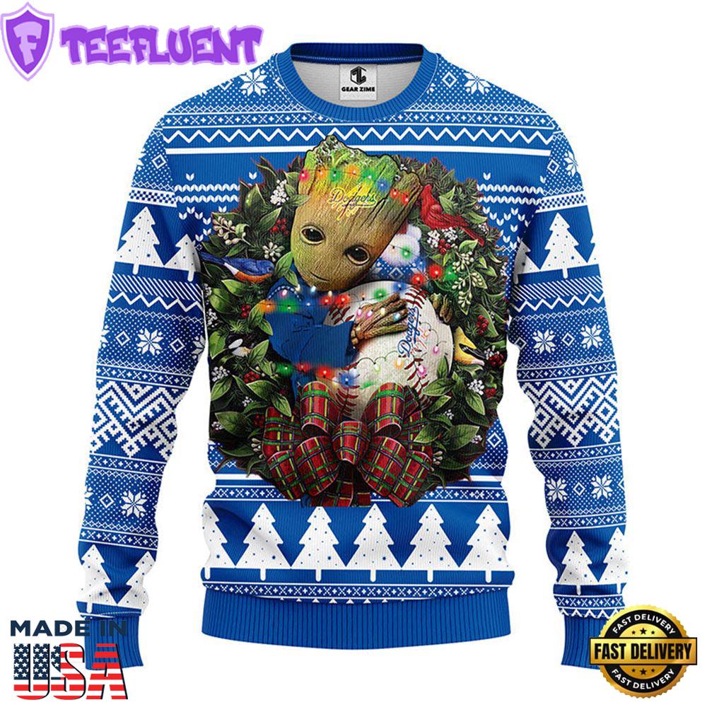 Los Angeles Dodgers Groot Hug Christmas Ugly Sweater Sport For Fan