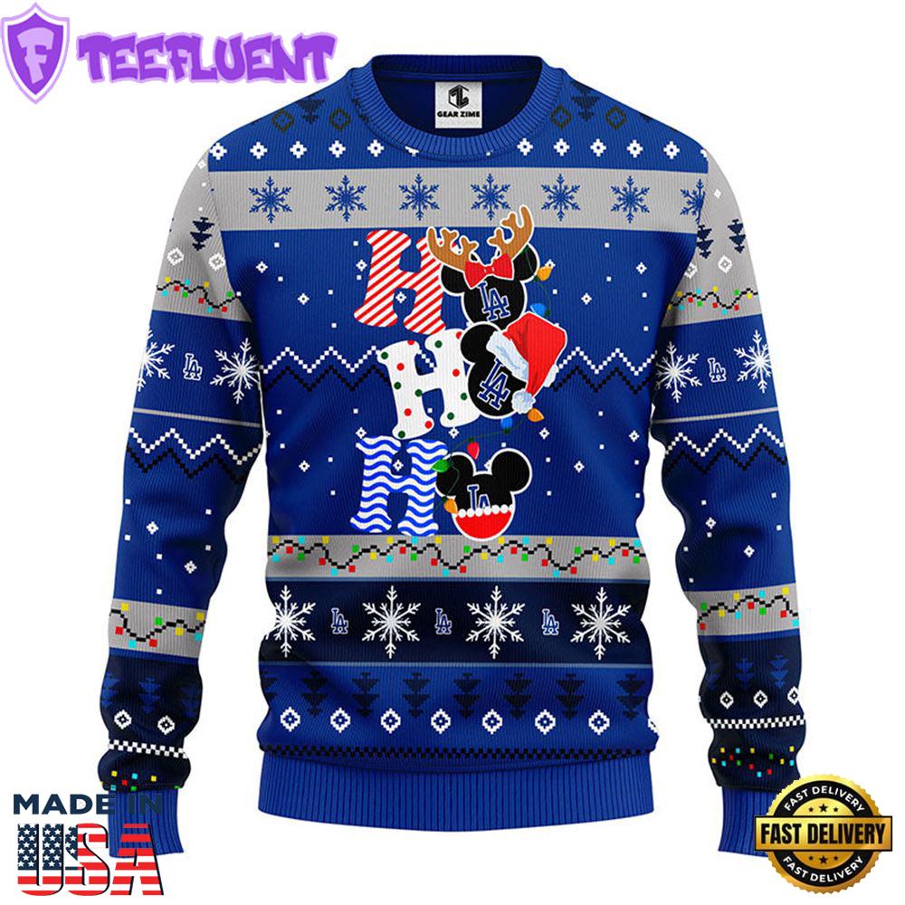 Los Angeles Dodgers Hohoho Mickey Christmas Ugly Sweater