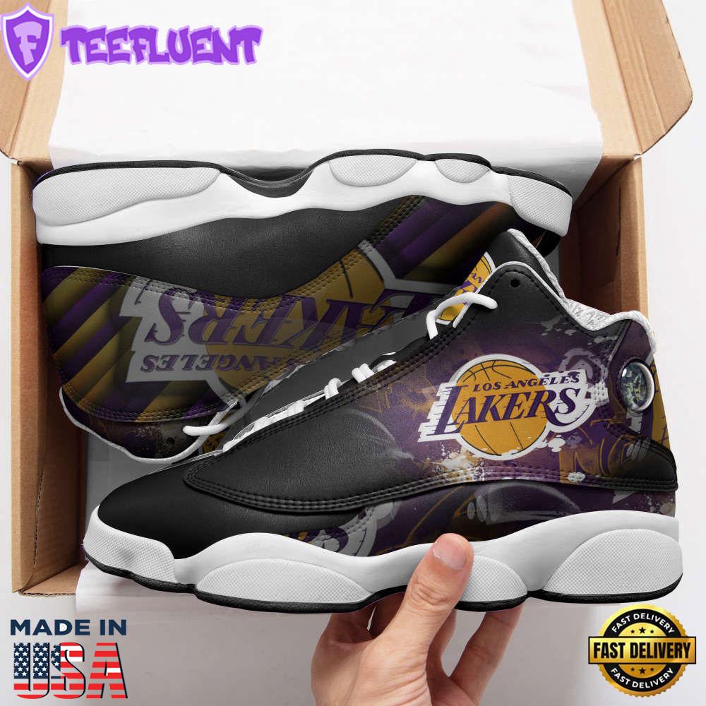 Los Angeles Lakers Custom Name Air Jordan 13 Sneakers