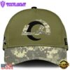Los Angeles Rams 2024 Salute to Service Club Green Camo Cap Gift For Veteran