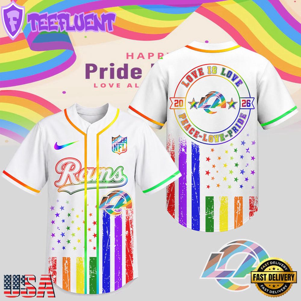 Los Angeles Rams 2026 NFL Pride Love Limited Edition Baseball Jersey