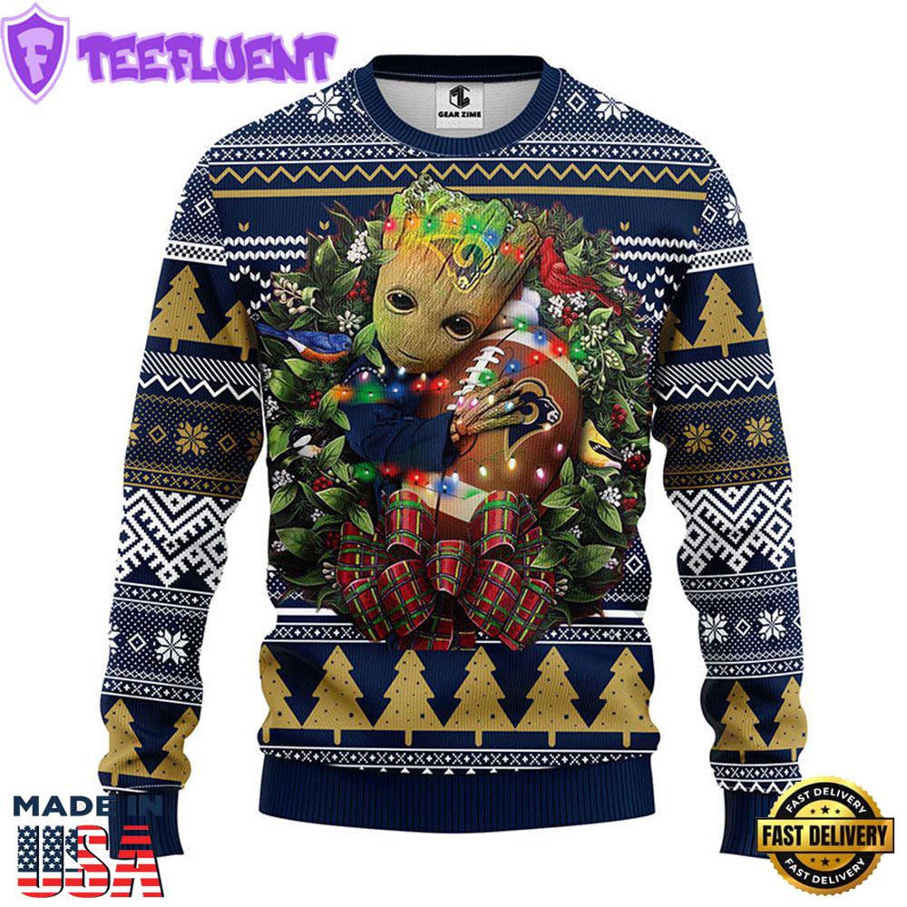 Los Angeles Rams Groot Hug Christmas Ugly Sweater Sport For Fan
