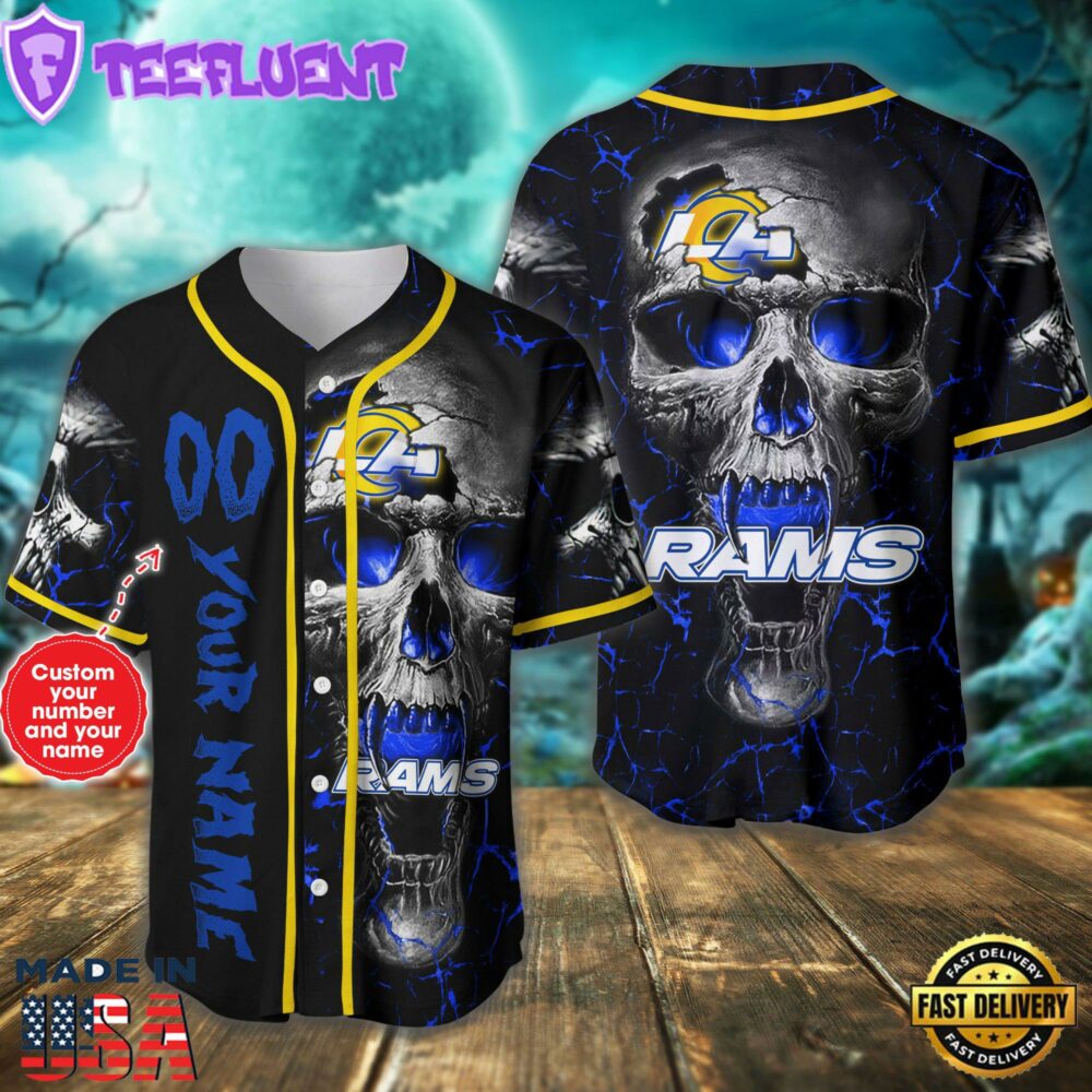 Los Angeles Rams NFL 3D Personalized Baseball Jersey Shirt For Fans