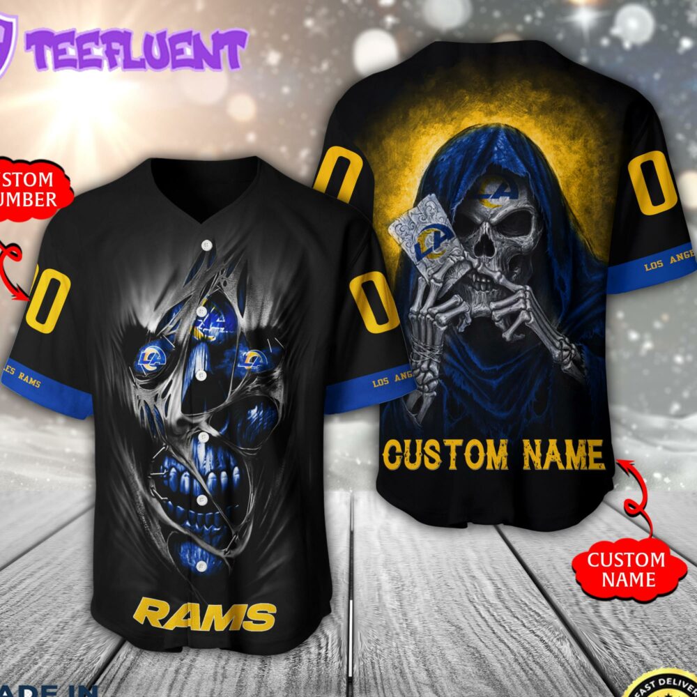 Los Angeles Rams NFL 3D Personalized Baseball Jersey Shirt For Fans