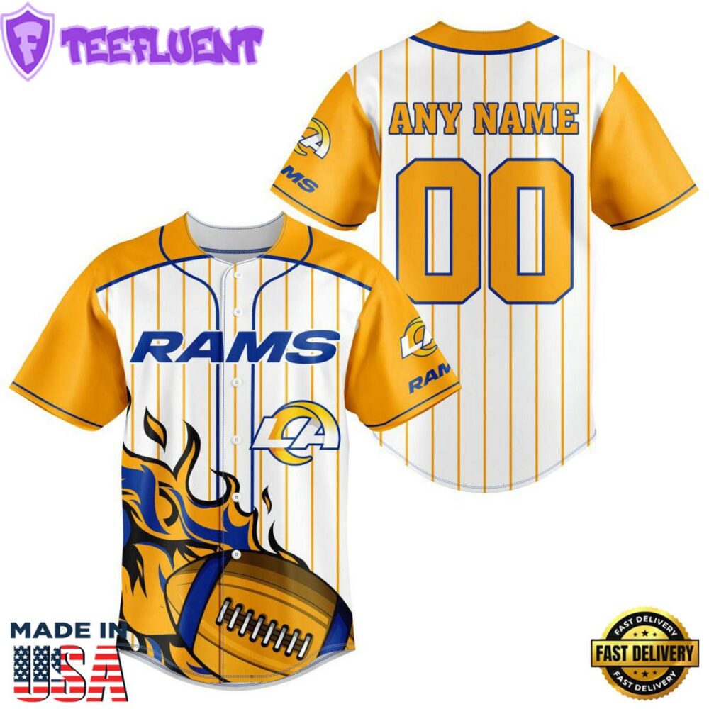 Los Angeles Rams NFL 3D Personalized Baseball Jersey Shirt For Fans