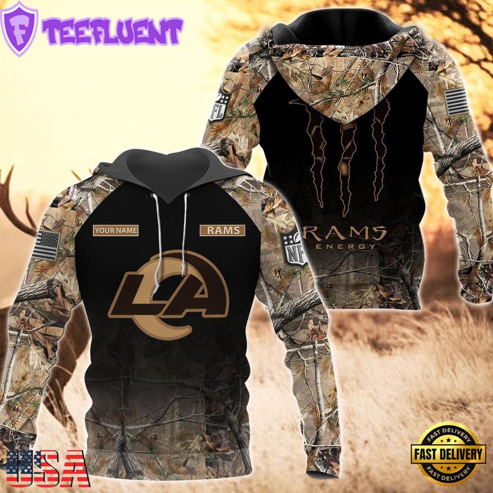 Los Angeles Rams Personalized Hoodie Camo Hunting Perfect Gift