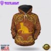 Love Cat Antique Golden All Over Print 3D Hoodie For Men And Women