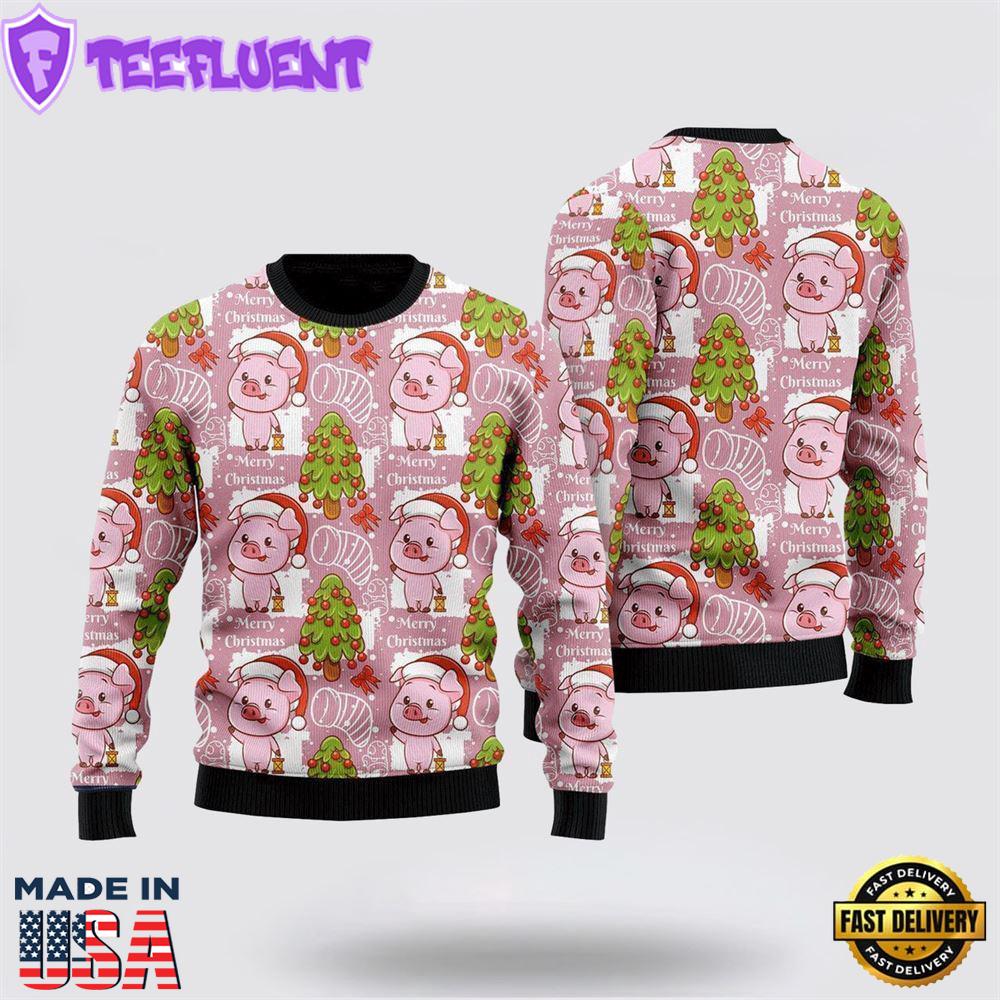Lovely Pig On Pink Ugly Christmas Sweater