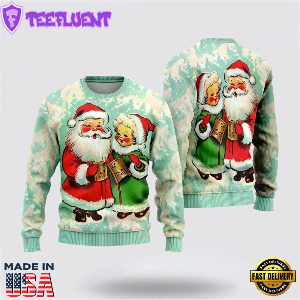 Lovely Santa Couples Ugly Christmas Sweater For Men And Women