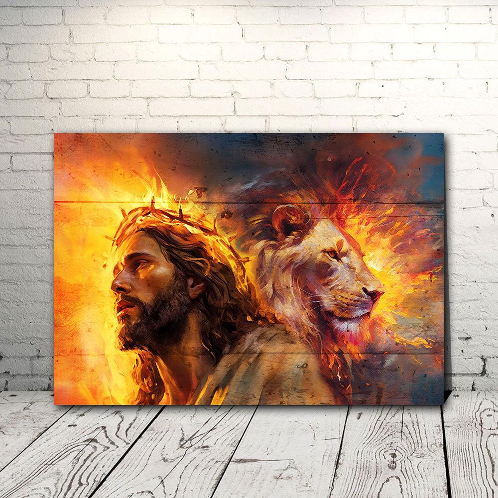 Majesty and Redemption Jesus Lion King Canvas Poster Wall Art