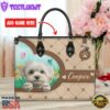 Maltese Dog Duccy Dog Lover Leather Handbag