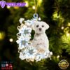 Maltese Flowers Moon Ornament, Gift For Christmas