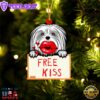 Maltese Free Kiss Christmas Ornament, Gift For Christmas