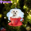 Maltese On The Cup Christmas Ornament, Gift For Christmas