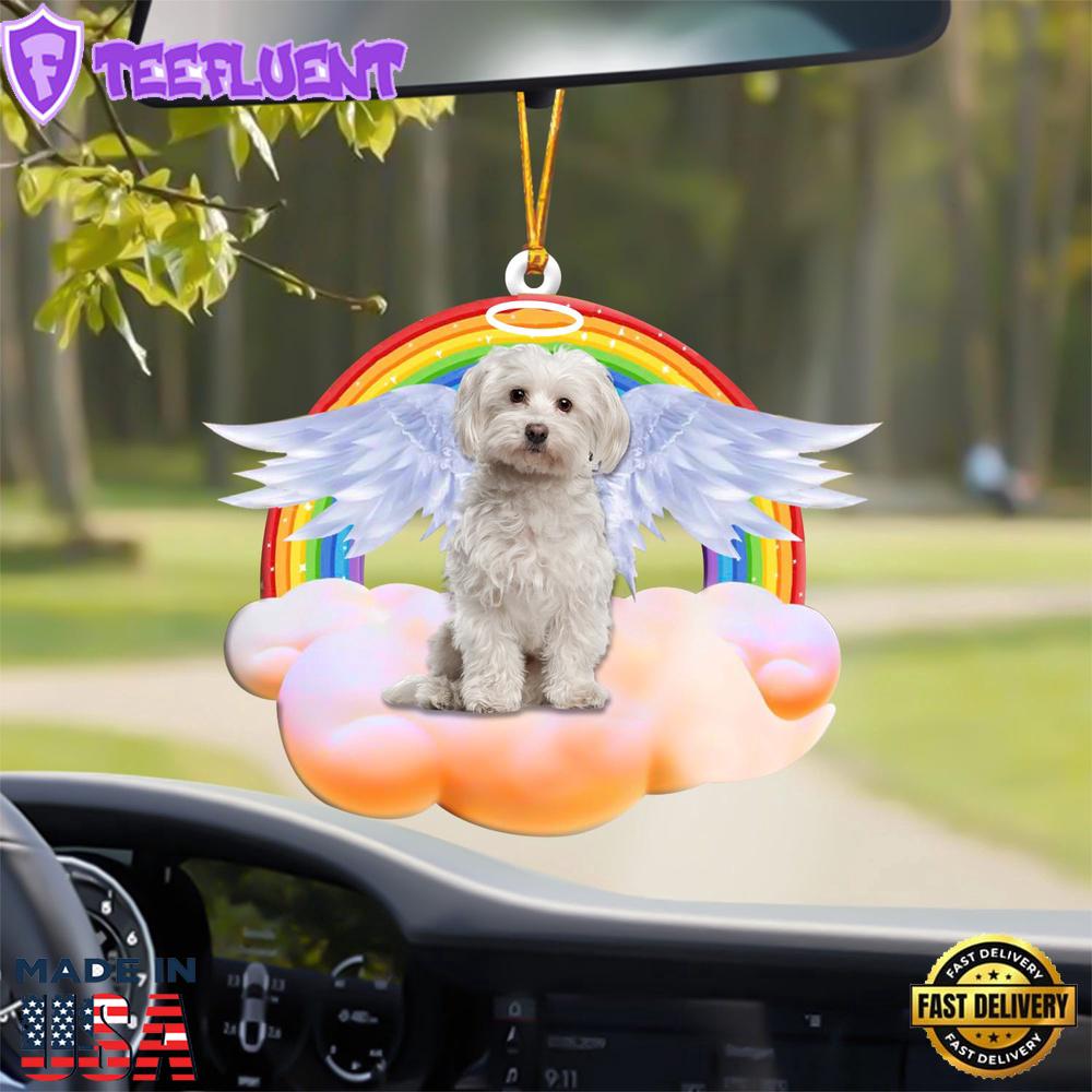 Maltese With Angel Wings Memorial Ornament, Gift For Christmas