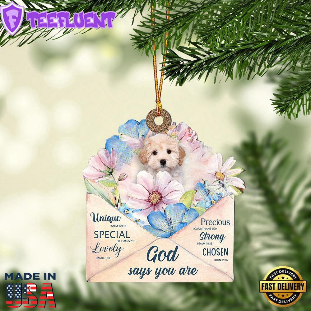Maltipoo God Says You Ornament, Gift For Christmas