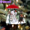 Manchester Terrier With Snowman Christmas Ornament, Gift For Christmas